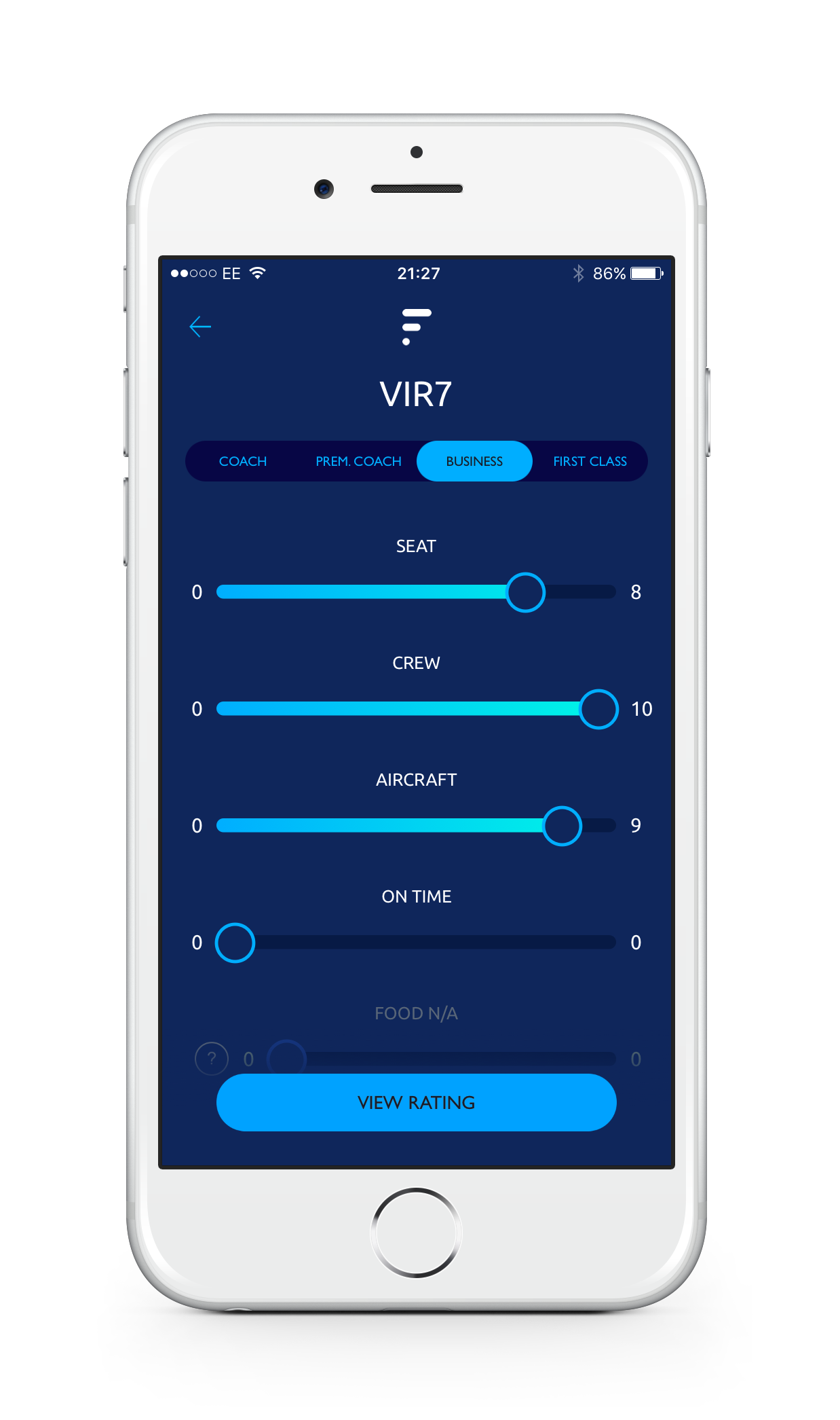 Fllike lets you adjust airline ratings using a variety of sliders